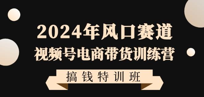 2024年风口赛道视频号电商带货训练营搞钱特训班，带领大家快速入局自媒体电商带货-89网创