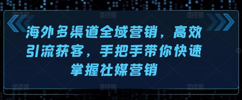 海外多渠道全域营销，高效引流获客，手把手带你快速掌握社媒营销-89网创