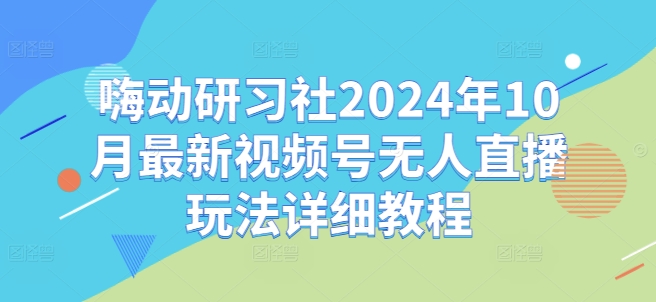 嗨动研习社2024年10月最新视频号无人直播玩法详细教程-89网创