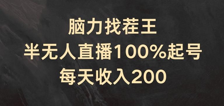 脑力找茬王，半无人直播100%起号，每天收入200+【揭秘】-89网创