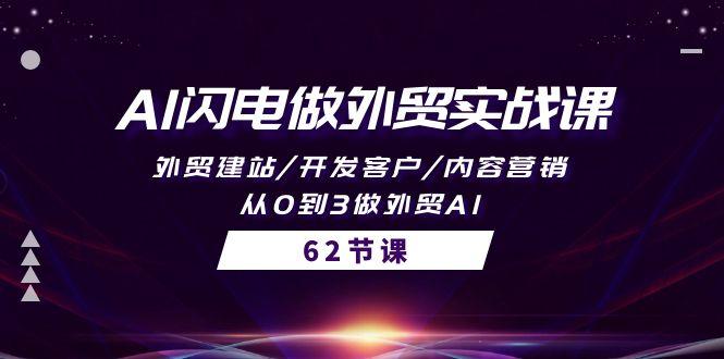 (10049期)AI闪电做外贸实战课，外贸建站/开发客户/内容营销/从0到3做外贸AI-62节-89网创