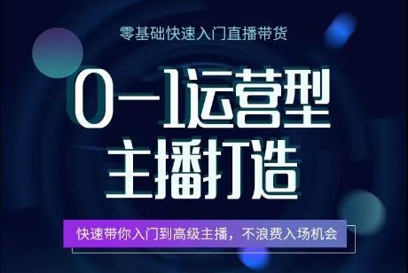 0-1运营型主播打造，​快速带你入门高级主播，不浪费入场机会-89网创