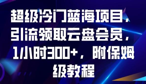 超级冷门蓝海项目，引流领取云盘会员，1小时300+，附保姆级教程-89网创