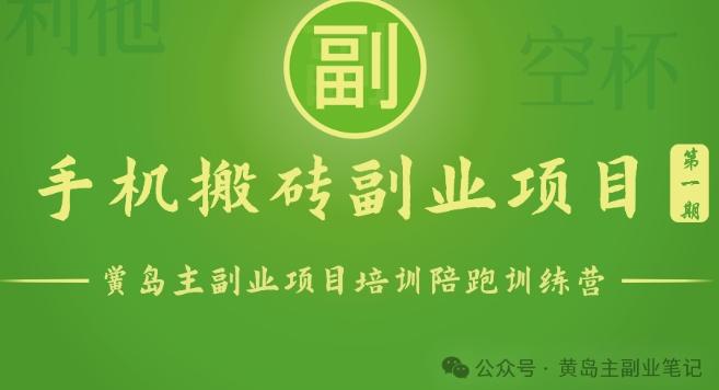 手机搬砖小副业项目训练营1.0，实测1小时收益50+，一部手机轻松日入100+-89网创