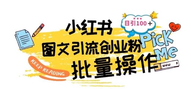 最新小红书批量图文引流技术，日引100+创业粉【揭秘】-89网创
