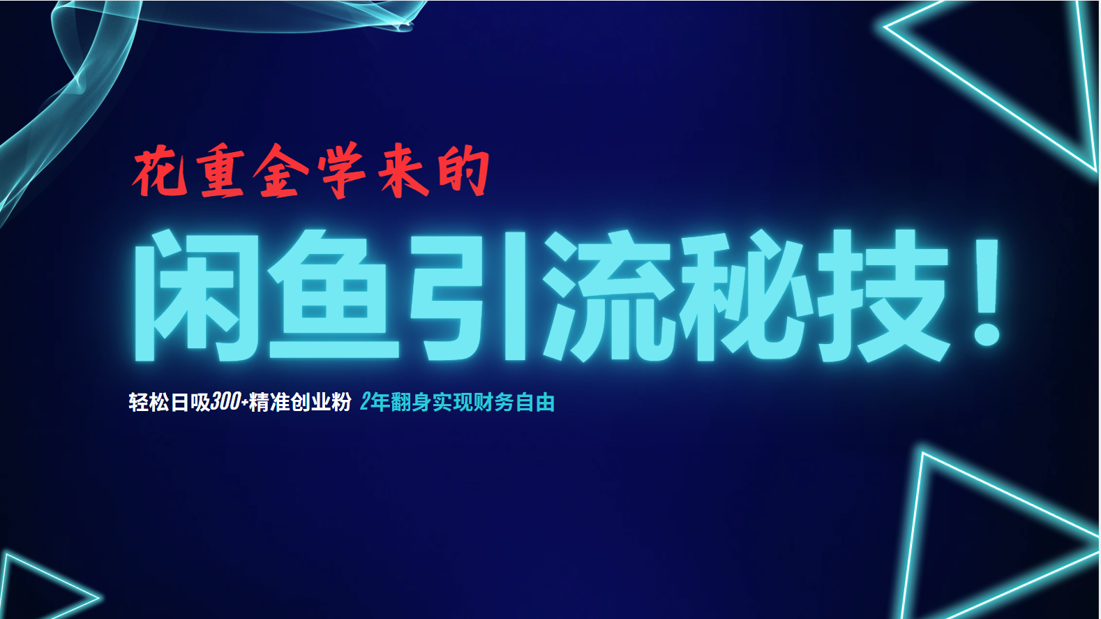 花重金学来的闲鱼引流秘技！轻松日吸300+精准创业粉，每天躺赚5000+，2…-89网创