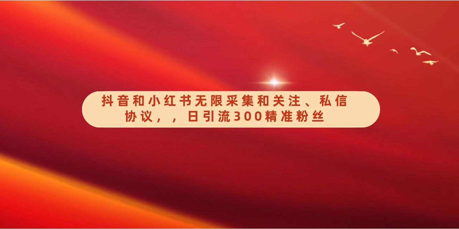 抖音和小红书无限采集和关注、私信协议，日引流300精准粉-89网创
