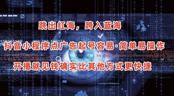 抖音小程序点广告项目，起号容易，简单易操作，开播就见有收益【揭秘】-89网创