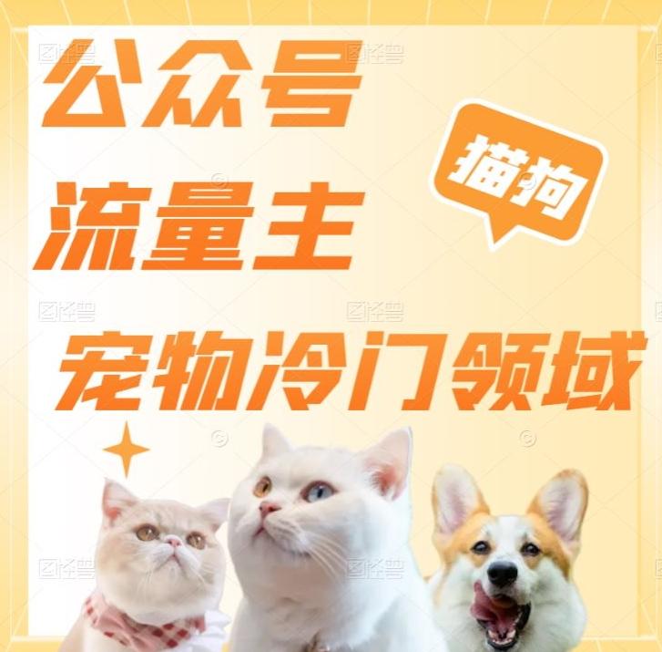 公众号流量主，萌宠冷门领域，单日收益2000+，简单暴力掘金，矩阵操作，无限放大收益！-89网创