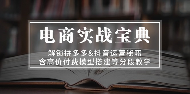 电商实战宝典 解锁拼多多&抖音运营秘籍 含高价付费模型搭建等分段教学-89网创