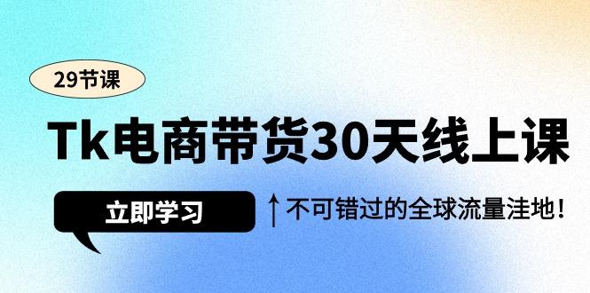 (9463期)Tk电商带货30天线上课，不可错过的全球流量洼地(29节课)-89网创