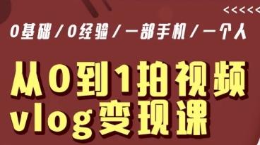 从0到1拍视频vlog变现课，5分钟每天，每月多赚1W-89网创