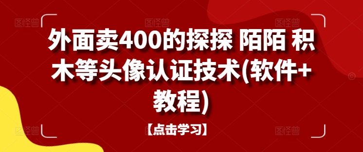 外面卖400的探探 陌陌 积木等头像认证技术(软件+教程)-89网创
