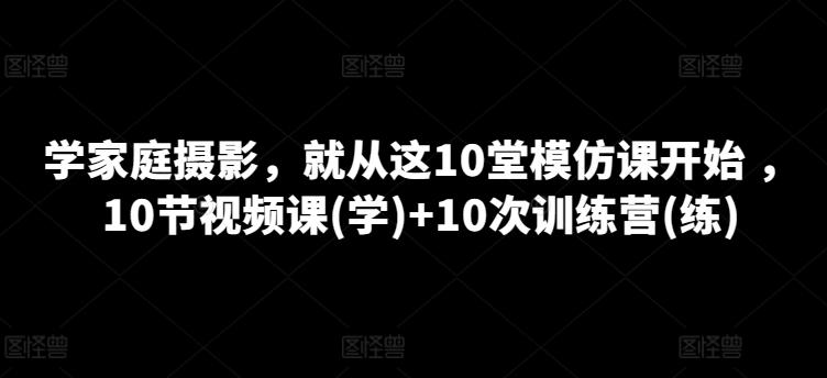 学家庭摄影，就从这10堂模仿课开始 ，10节视频课(学)+10次训练营(练)-89网创