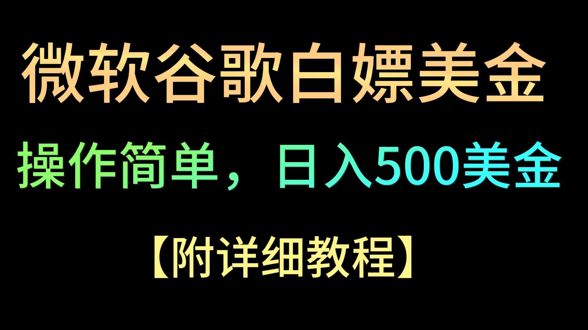 微软谷歌项目3.0，轻松日赚500+美金，操作简单，小白也可轻松入手！-89网创