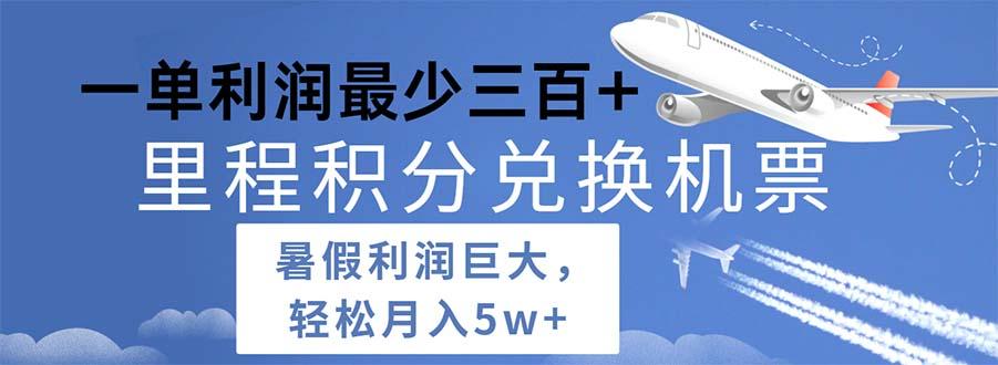 2024暑假利润空间巨大的里程积分兑换机票项目，每一单利润最少500-89网创