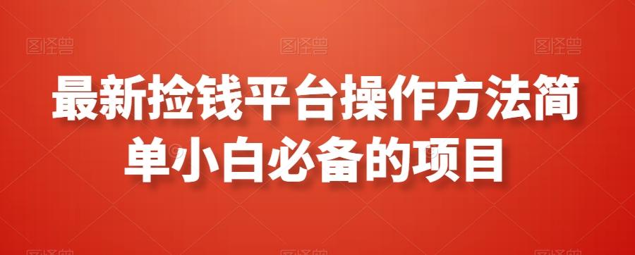最新捡钱平台操作方法简单小白必备的项目-89网创