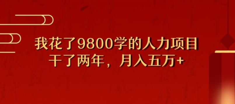 我花了9800学习，干了两年赚了70万的人力项目-89网创