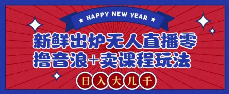 2024最新无人直播零撸音浪+卖课程玩法，日入大几千不是梦【揭秘】-89网创