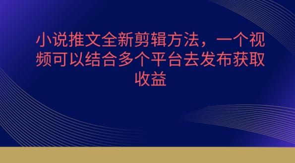 小说推文全新剪辑方法，一个视频可以结合多个平台去发布获取【揭秘】-89网创