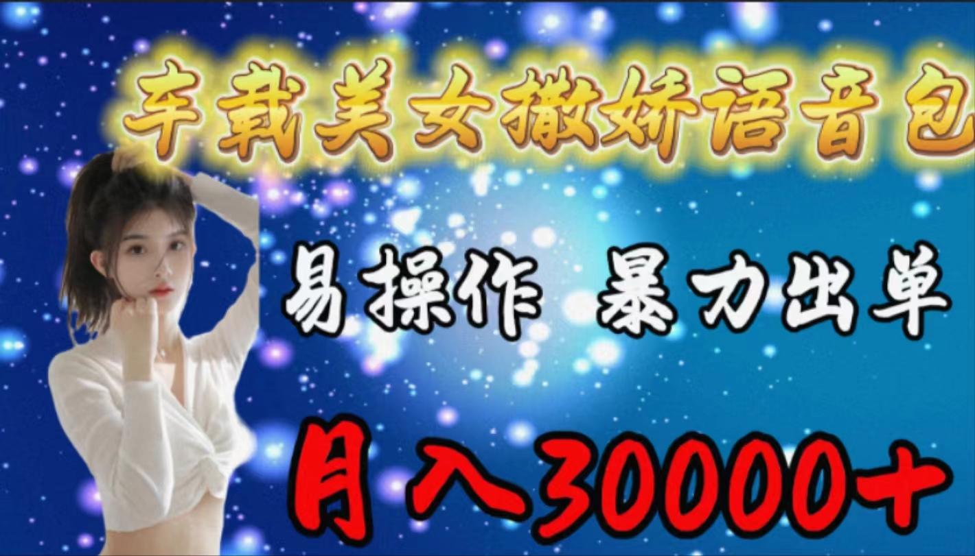 (9710期)车载女生撒娇语音包，易操作，暴力出单，月入30000+-89网创