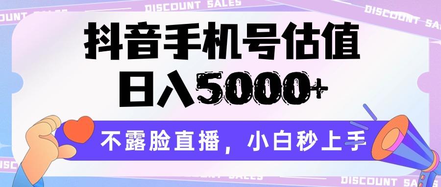 抖音手机号估值，日入5000+，不露脸直播，小白秒上手-89网创