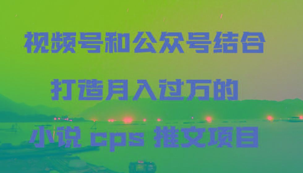 视频号和公众号结合打造月入过万的小说cps推文项目，包括市面上面的各种思路详解-89网创
