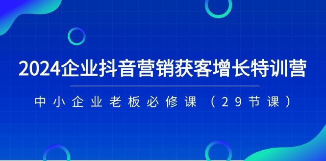 2024企业抖音-营销获客增长特训营，中小企业老板必修课(29节课-89网创