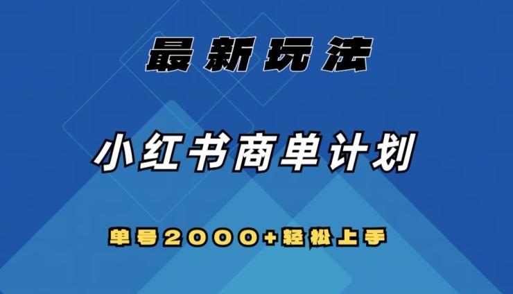 全网首发，小红书商单计划最新玩法，单号2000+可扩大可复制【揭秘】-89网创