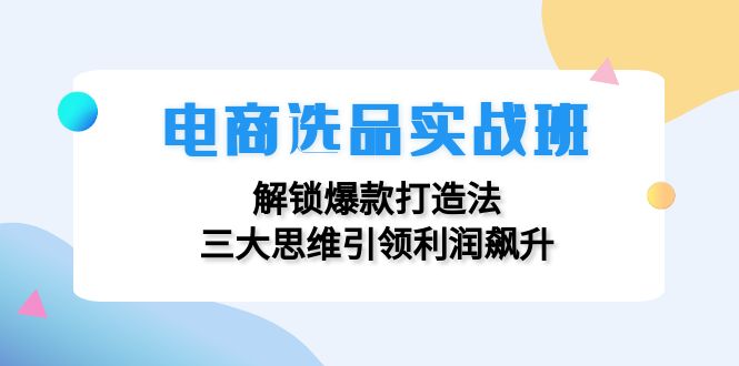 电商选品实战班：解锁爆款打造法，三大思维引领利润飙升-89网创