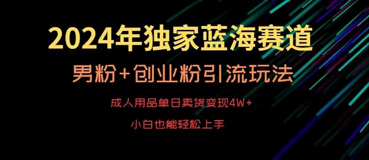 2024年独家蓝海赛道，成人用品单日卖货变现4W+，男粉+创业粉引流玩法，不愁搞不到流量【揭秘】-89网创
