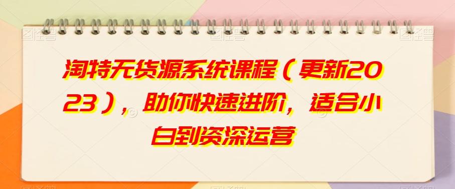 淘特无货源系统课程（更新2023），助你快速进阶，适合小白到资深运营-89网创