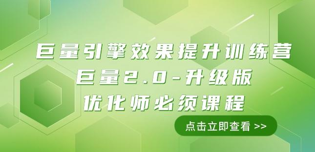 巨量引擎·效果提升训练营：巨量2.0-升级版，优化师必须课程（111节课）-89网创