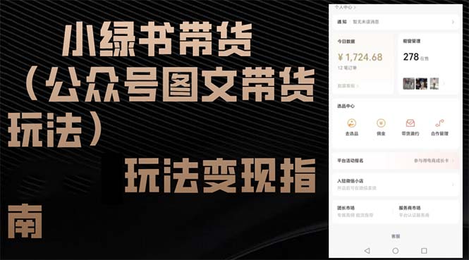 小绿书带货(公众号图文带货玩法-89网创