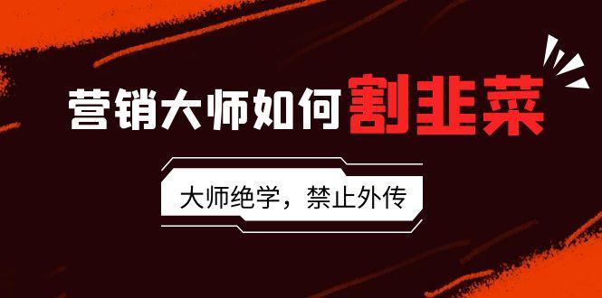 营销大师如何割韭菜：流量大师/讲故事大师/话术大师/卖货大师/成交大师/…-89网创