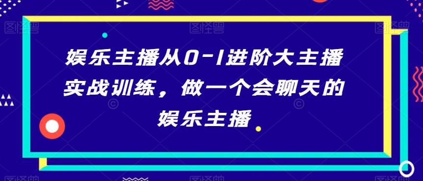 娱乐主播从0-1进阶大主播实战训练，做一个会聊天的娱乐主播-89网创