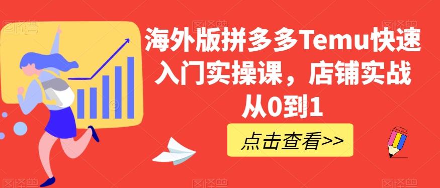 海外版拼多多Temu快速入门实操课，店铺实战从0到1-89网创