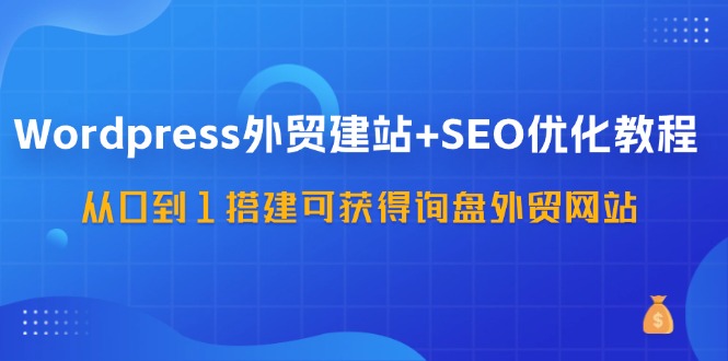 WordPress外贸建站+SEO优化教程，从0到1搭建可获得询盘外贸网站(57节课)-89网创