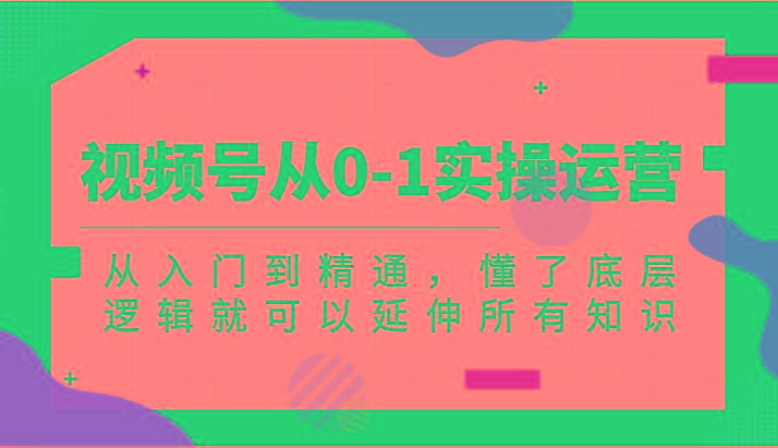 视频号从0-1实操运营，从入门到精通，懂了底层逻辑就可以延伸所有知识(更新2024.7)-89网创
