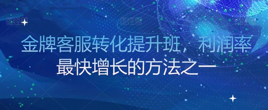 金牌客服转化提升班，利润率最快增长的方法之一-89网创
