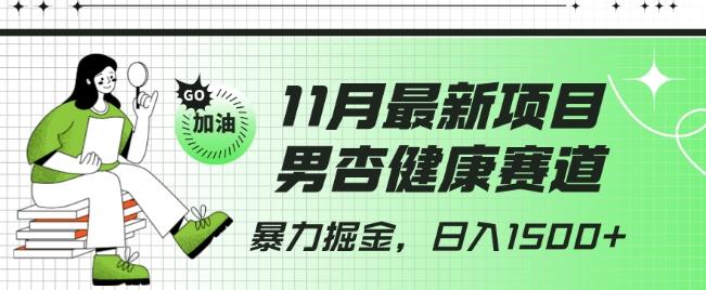 最新项目，男杏健康赛道，暴力掘金，日入1500+-89网创