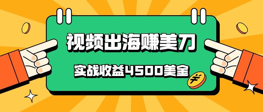 国内爆款视频出海赚美刀，实战收益4500美金，批量无脑搬运，无需经验直接上手-89网创