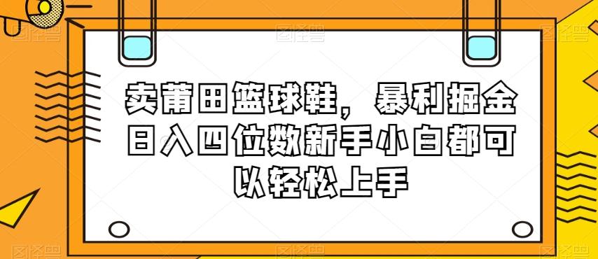 卖莆田篮球鞋，暴利掘金日入四位数新手小白都可以轻松上手【揭秘】-89网创