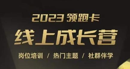 2023领跑卡线上成长营，淘宝运营各岗位培训，直通车、万相台、引力魔方、引流等，帮助突破成长瓶颈-89网创