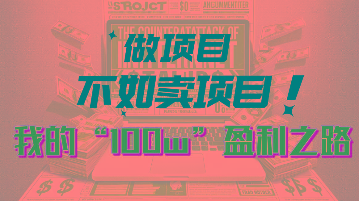 为什么做项目不如卖项目？我的100W+盈利之路-89网创
