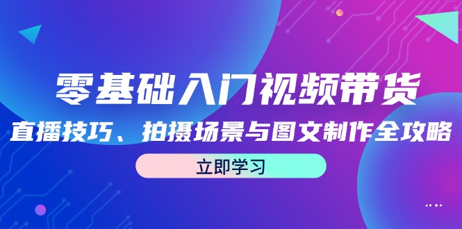 零基础入门视频带货：直播技巧、拍摄场景与图文制作全攻略-89网创