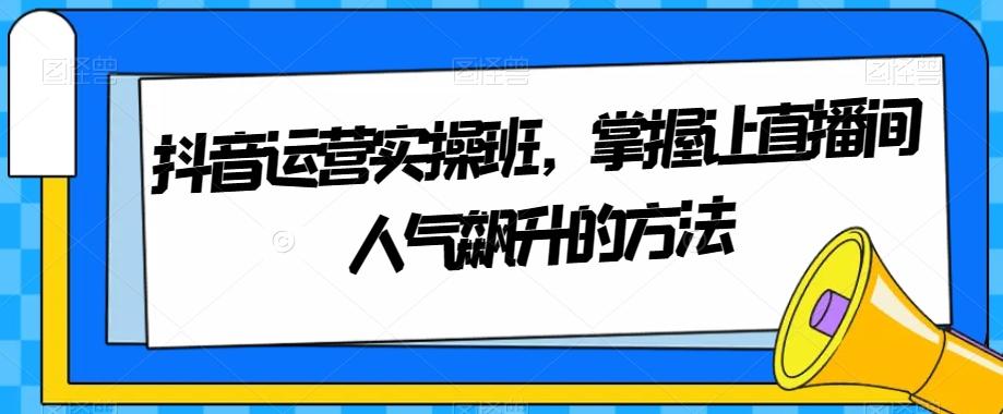 抖音运营实操班，掌握让直播间人气飙升的方法-89网创