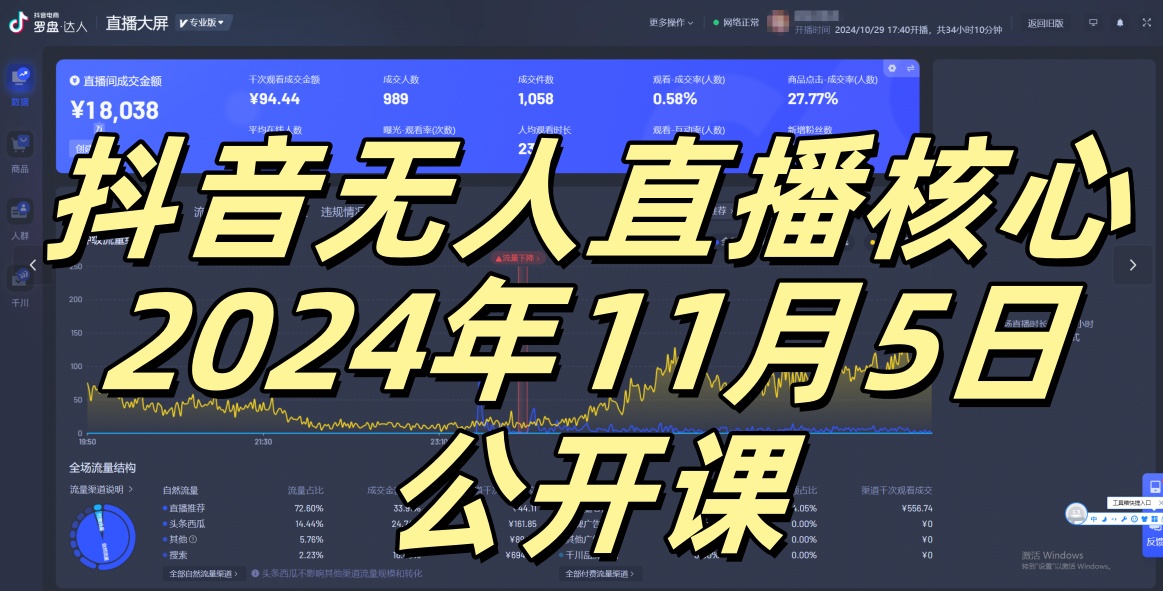 抖音无人直播核心公开课，咸鱼翻身小白可做带有睡后收入月入过万太简单【揭秘】-89网创