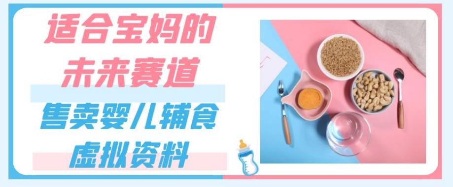 适合宝妈的未来赛道，售卖婴儿辅食虚拟资料，一份9.9-69.9元闭眼赚钱-89网创