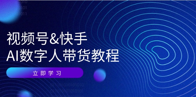 视频号快手AI数字人带货教程：认知、技术、运营、拓展与资源变现-89网创